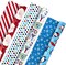 Christmas Reversible Wrapping Paper, Kids (Pack of 3, 120 sq. ft. ttl) Santa, Joy, Penguins, Snowflakes, Polka Dots, Stripes